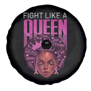Pink Breast Cancer Warrior Spare Tire Cover Fight Like A Queen TS09 Print Your Wear
