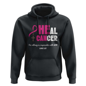 Male Breast Cancer Hoodie He Can Heal Cancer Christian TS09 Black Print Your Wear