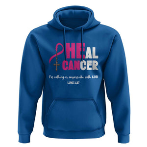 Male Breast Cancer Hoodie He Can Heal Cancer Christian TS09 Royal Blue Print Your Wear