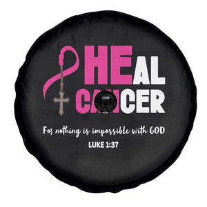 Male Breast Cancer Spare Tire Cover He Can Heal Cancer Christian TS09 Print Your Wear