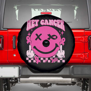 Funny Breast Cancer Spare Tire Cover Fuck Cancer Groovy TS09 Black Print Your Wear