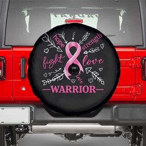Breast Cancer Warrior Spare Tire Cover Love Fight Strength Hope Arrow Pink Ribbon TS09 Black Print Your Wear