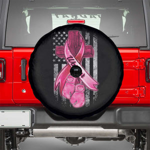Pink Breast Cancer Spare Tire Cover I Am Warrior American Flag TS09 Black Print Your Wear
