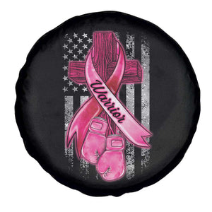 Pink Breast Cancer Spare Tire Cover I Am Warrior American Flag TS09 Print Your Wear