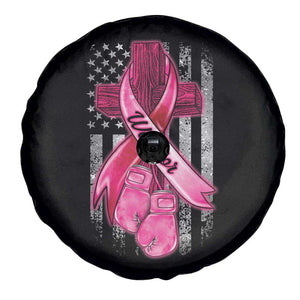 Pink Breast Cancer Spare Tire Cover I Am Warrior American Flag TS09 Print Your Wear