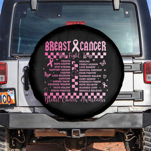 Breast Cancer The Fight Tour Spare Tire Cover TS09 No hole Black Print Your Wear