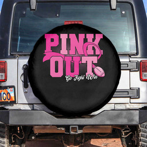 Breast Cancer Spare Tire Cover Pink Out Go Fight Win American Football TS09 No hole Black Print Your Wear