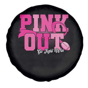 Breast Cancer Spare Tire Cover Pink Out Go Fight Win American Football TS09 Print Your Wear