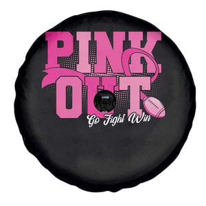 Breast Cancer Spare Tire Cover Pink Out Go Fight Win American Football TS09 Print Your Wear