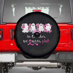 Pink Breast Cancer Spare Tire Cover In October We Wear Pink Pink Ghost Halloween TS09 Black Print Your Wear