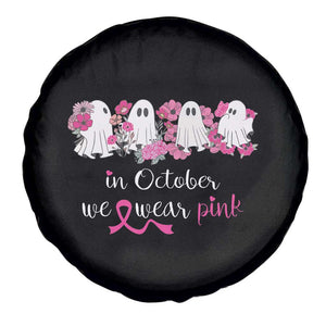 Pink Breast Cancer Spare Tire Cover In October We Wear Pink Pink Ghost Halloween TS09 Print Your Wear