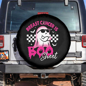 Halloween Breast Cancer Is Boo Sheet Spare Tire Cover Groovy Cute Pink Ghost TS09 No hole Black Print Your Wear