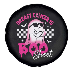 Halloween Breast Cancer Is Boo Sheet Spare Tire Cover Groovy Cute Pink Ghost TS09 Print Your Wear