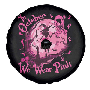 Breast Cancer Halloween Spare Tire Cover In October We Wear Pink Witch TS09 Print Your Wear