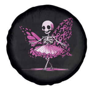 Pink Breast Cancer Spare Tire Cover Cute Ballerina Skeleton Ribbon Buterfly TS09 Print Your Wear