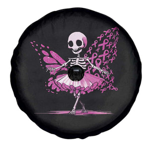 Pink Breast Cancer Spare Tire Cover Cute Ballerina Skeleton Ribbon Buterfly TS09 Print Your Wear