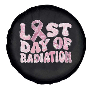 Pink Breast Cancer Chemotherapy Spare Tire Cover Last Day Of Radiation Pink Ribbon TS09 Print Your Wear