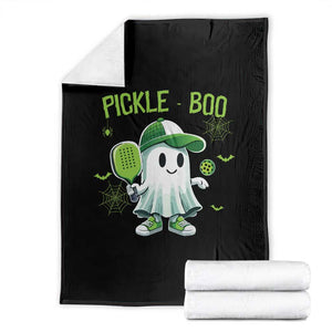 Halloween Pickleball Throw Blanket Pickle Boo Cute Ghost TS09 Black Print Your Wear