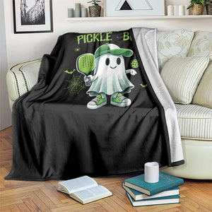 Halloween Pickleball Throw Blanket Pickle Boo Cute Ghost TS09 Print Your Wear