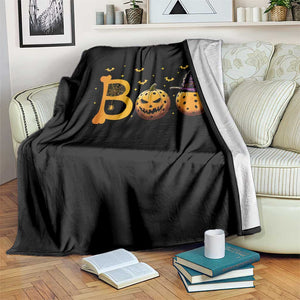 Halloween Pickleball Throw Blanket Boo Pickle Ball Witch Pumpkin TS09 Print Your Wear