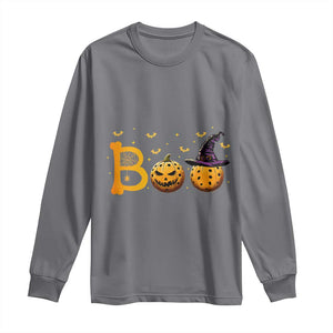 Halloween Pickleball Long Sleeve Shirt Boo Pickle Ball Witch Pumpkin TS09 Charcoal Print Your Wear