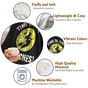 Halloween Pickleball Throw Blanket Time To Dink Witches TS09 Print Your Wear