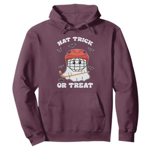 Halloween Hockey Hoodie Hat Trick Or Treat Ghost Player TS09 Maroon Print Your Wear