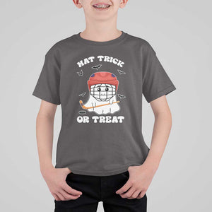 Halloween Hockey T Shirt For Kid Hat Trick Or Treat Ghost Player TS09 Dark Chocolate Print Your Wear