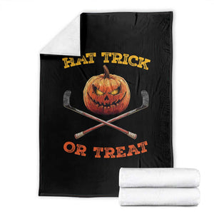 Halloween Hockey Throw Blanket Hat Trick Or Treat Pumpkin Player TS09 Black Print Your Wear