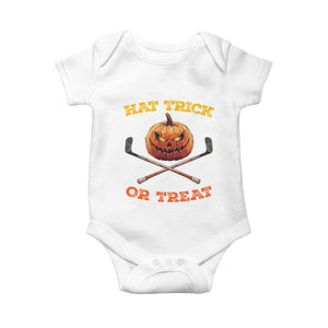 Halloween Hockey Baby Onesie Hat Trick Or Treat Pumpkin Player TS09 White Print Your Wear