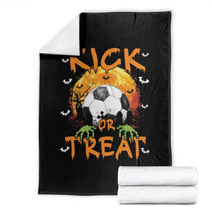 Halloween Soccer Throw Blanket Kick Or Treat Spooky Season TS09 Black Print Your Wear