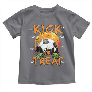 Halloween Soccer Baby Shirt Kick Or Treat Spooky Season TS09 Charcoal Print Your Wear