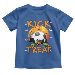 Halloween Soccer Baby Shirt Kick Or Treat Spooky Season TS09 Royal Blue Print Your Wear