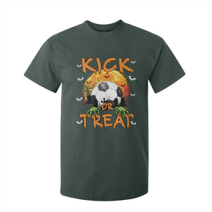 Halloween Soccer T Shirt For Kid Kick Or Treat Spooky Season TS09 Dark Forest Green Print Your Wear