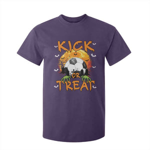 Halloween Soccer T Shirt For Kid Kick Or Treat Spooky Season TS09 Purple Print Your Wear