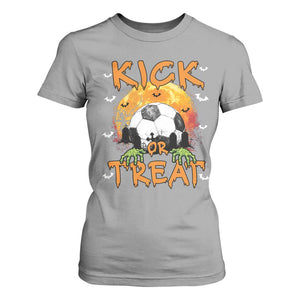 Halloween Soccer T Shirt For Women Kick Or Treat Spooky Season TS09 Sport Gray Print Your Wear