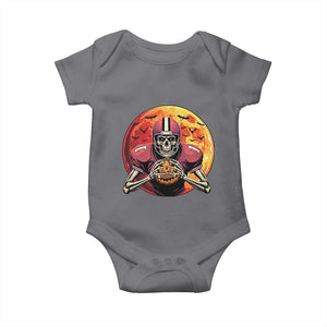 Halloween Football Baby Onesie Spooky Skeleton Player TS09 Charcoal Print Your Wear