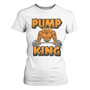 Funny Halloween Gymer T Shirt For Women Pump King Gym Workout Pumpkin TS09 White Print Your Wear