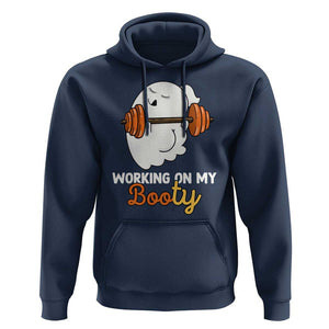 Halloween Gymer Hoodie Working On My Booty Funny Ghost TS09 Navy Print Your Wear