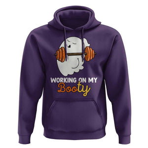 Halloween Gymer Hoodie Working On My Booty Funny Ghost TS09 Purple Print Your Wear