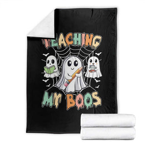 Teacher Halloween Throw Blanket Teaching My Boos Cute Ghost TS09 Black Print Your Wear