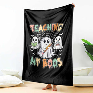 Teacher Halloween Throw Blanket Teaching My Boos Cute Ghost TS09 Print Your Wear
