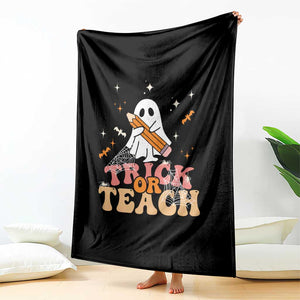 Teacher Halloween Throw Blanket Trick Or Teach Ghost TS09 Print Your Wear