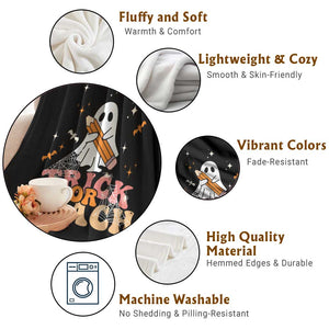 Teacher Halloween Throw Blanket Trick Or Teach Ghost TS09 Print Your Wear