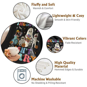 Special Teacher Halloween Throw Blanket Inclusion Isn't Scary TS09 Print Your Wear