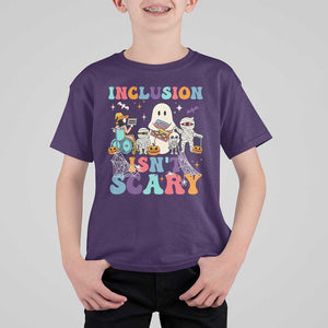 Special Teacher Halloween T Shirt For Kid Inclusion Isn't Scary TS09 Purple Print Your Wear