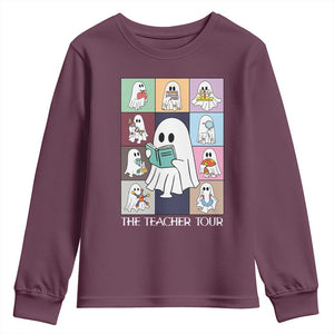 Science Teacher Halloween Youth Sweatshirt Spooky Teacher Era TS09 Maroon Print Your Wear