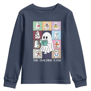 Science Teacher Halloween Youth Sweatshirt Spooky Teacher Era TS09 Navy Print Your Wear