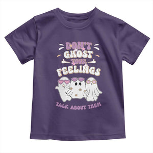 School Counselor Halloween Baby Shirt Don't Ghost Your Feelings Spooky Mental Health TS09 Purple Print Your Wear