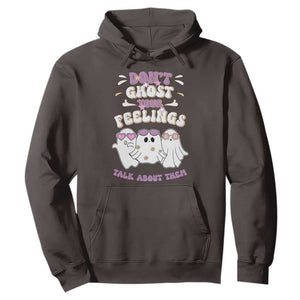 School Counselor Halloween Hoodie Don't Ghost Your Feelings Spooky Mental Health TS09 Dark Chocolate Print Your Wear